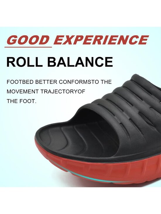 Men\'s Black 1 Sandals Orthotic Arch Support Open Toe Sport Slides Thick Cushion main image 5